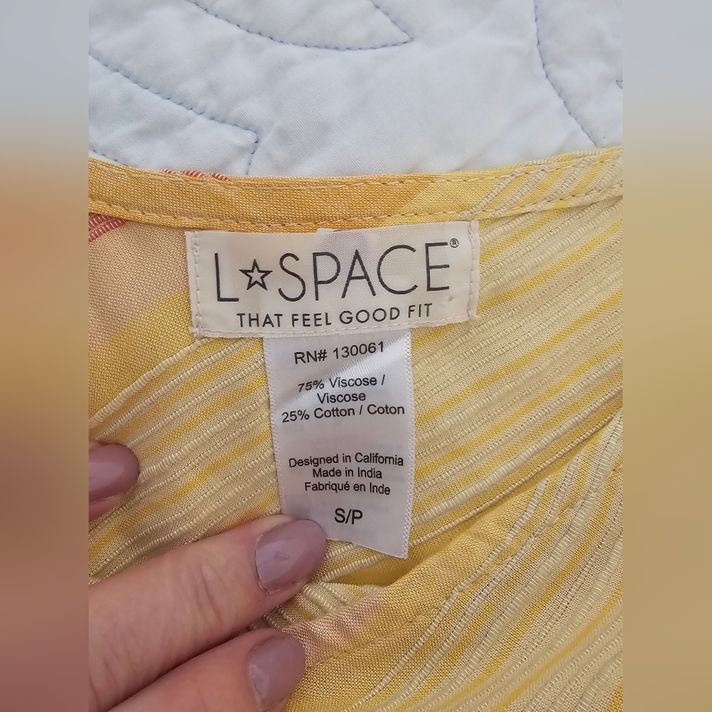 Lspace Clara Yellow Color Block Stripe Tiered Dre… - image 3